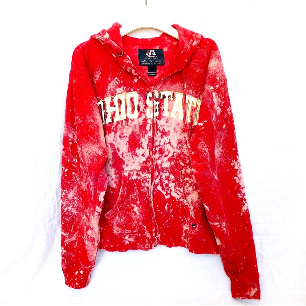 Ohio State Custom Reverse Tie Dye Jacket Size S